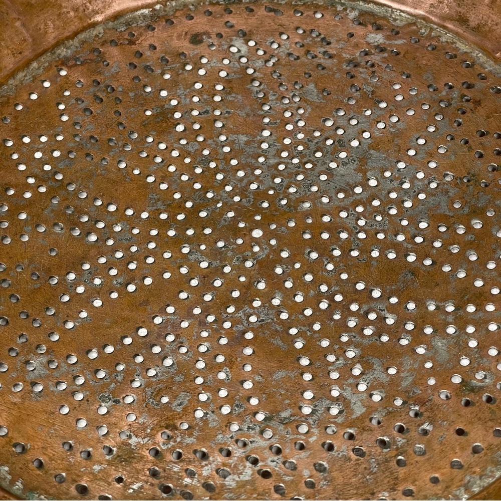 Copper Strainer Sifter Brass Handle Colander Country Kitchen Farmhouse Vintage - Picture 6 of 11